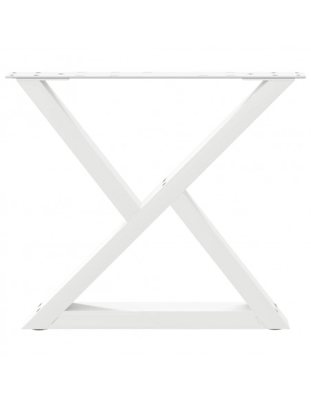 Gambe per Tavolino 2 pz Bianco 50x(42-43,3) cm in Acciaio