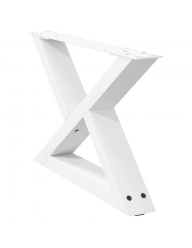 Gambe per Tavolino 2 pz Bianco 60x(30-31,3) cm in Acciaio