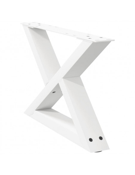 Gambe per Tavolino 2 pz Bianco 60x(30-31,3) cm in Acciaio