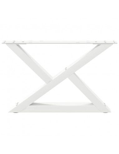 Gambe per Tavolino 2 pz Bianco 60x(30-31,3) cm in Acciaio