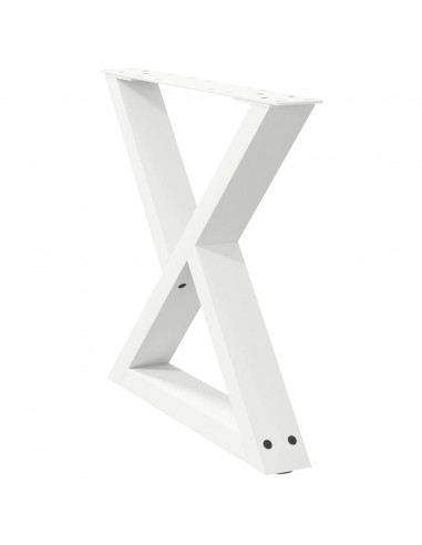 Gambe per Tavolino 2 pz Bianco 60x(42-43,3) cm in Acciaio