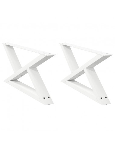 Gambe per Tavolino 2 pz Bianco 70x(30-31,3) cm in Acciaio