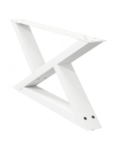Gambe per Tavolino 2 pz Bianco 70x(30-31,3) cm in Acciaio