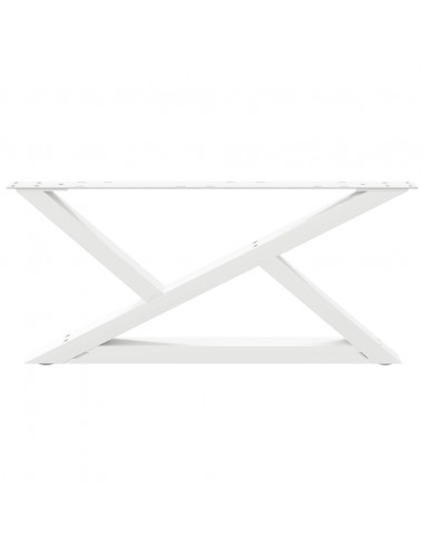 Gambe per Tavolino 2 pz Bianco 70x(30-31,3) cm in Acciaio