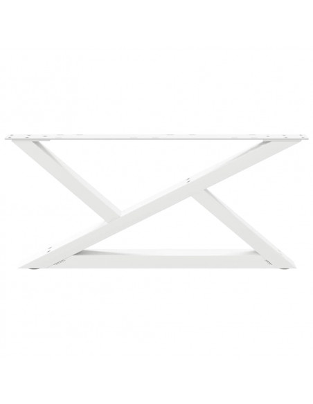 Gambe per Tavolino 2 pz Bianco 70x(30-31,3) cm in Acciaio