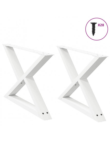 Gambe per Tavolino 2 pz Bianco 70x(42-43,3) cm in Acciaio