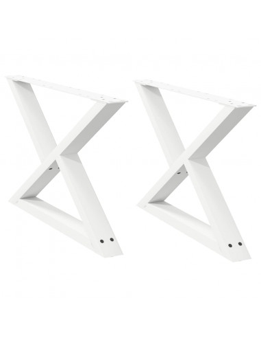 Gambe per Tavolino 2 pz Bianco 70x(42-43,3) cm in Acciaio