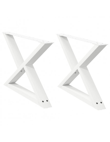 Gambe per Tavolino 2 pz Bianco 70x(42-43,3) cm in Acciaio