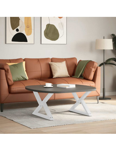 Gambe per Tavolino 2 pz Bianco 70x(42-43,3) cm in Acciaio