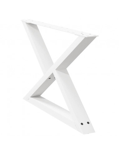 Gambe per Tavolino 2 pz Bianco 70x(42-43,3) cm in Acciaio