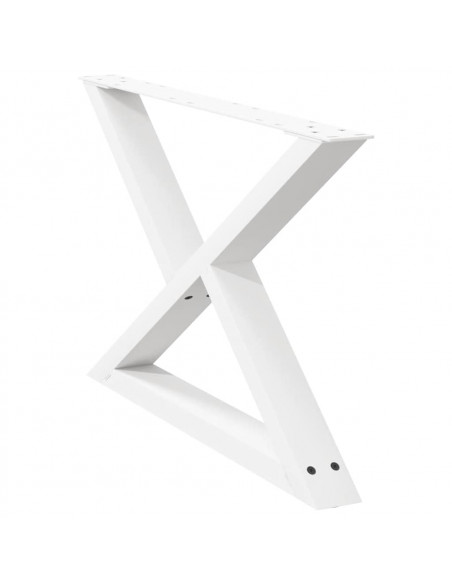 Gambe per Tavolino 2 pz Bianco 70x(42-43,3) cm in Acciaio