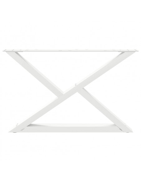Gambe per Tavolino 2 pz Bianco 70x(42-43,3) cm in Acciaio