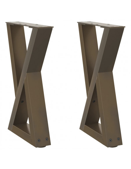 Gambe per Tavolino 2 pz Naturale 28x(42-43,3) cm in Acciaio