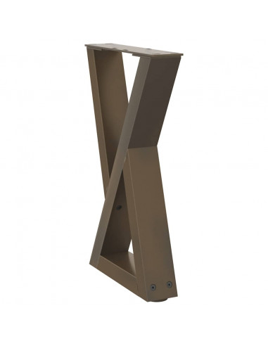 Gambe per Tavolino 2 pz Naturale 28x(42-43,3) cm in Acciaio