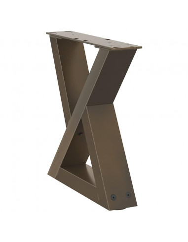 Gambe per Tavolino 2 pz Naturale 40x(30-31,3) cm in Acciaio