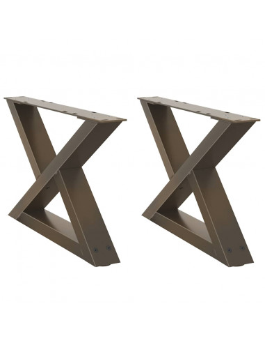 Gambe per Tavolino 2 pz Naturale 50x(30-31,3) cm in Acciaio