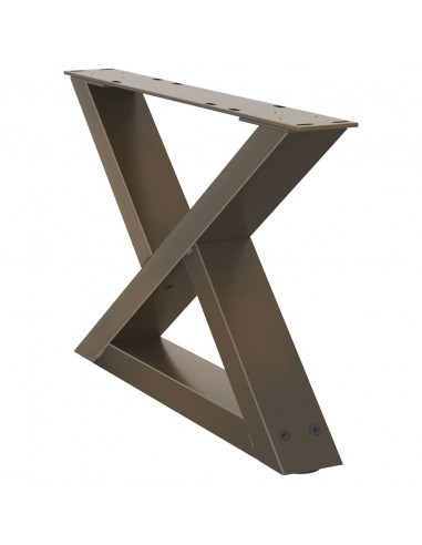 Gambe per Tavolino 2 pz Naturale 60x(30-31,3) cm in Acciaio