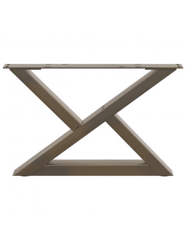 Gambe per Tavolino 2 pz Naturale 60x(30-31,3) cm in Acciaio