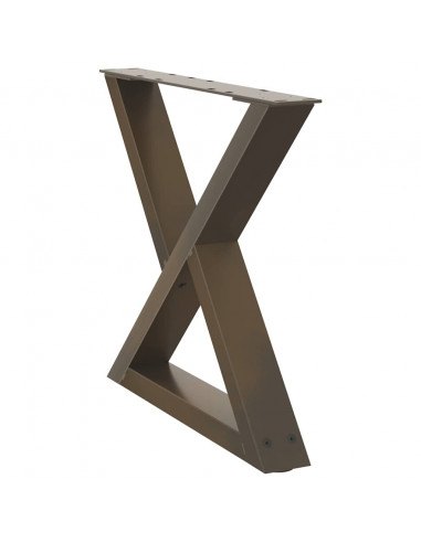 Gambe per Tavolino 2 pz Naturale 60x(42-43,3) cm in Acciaio