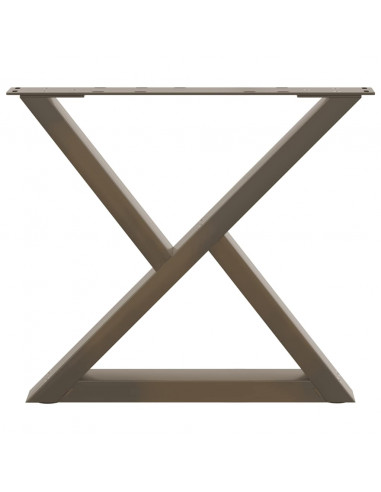 Gambe per Tavolino 2 pz Naturale 60x(42-43,3) cm in Acciaio