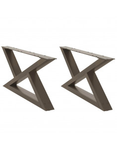 Gambe per Tavolino 2 pz Naturale 70x(30-31,3) cm in Acciaio 2