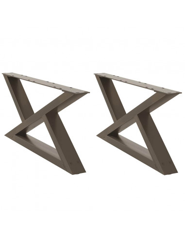 Gambe per Tavolino 2 pz Naturale 70x(30-31,3) cm in Acciaio