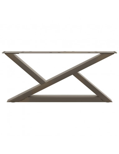 Gambe per Tavolino 2 pz Naturale 70x(30-31,3) cm in Acciaio