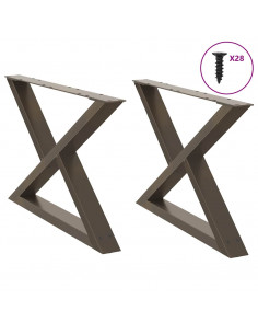 Gambe per Tavolino 2 pz Naturale 70x(42-43,3) cm in Acciaio