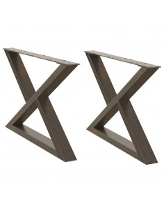 Gambe per Tavolino 2 pz Naturale 70x(42-43,3) cm in Acciaio 2