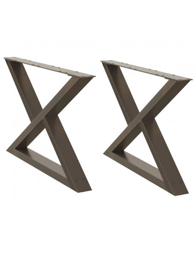 Gambe per Tavolino 2 pz Naturale 70x(42-43,3) cm in Acciaio