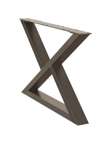 Gambe per Tavolino 2 pz Naturale 70x(42-43,3) cm in Acciaio