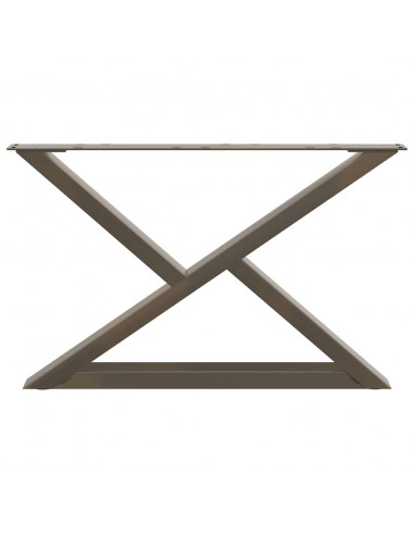 Gambe per Tavolino 2 pz Naturale 70x(42-43,3) cm in Acciaio