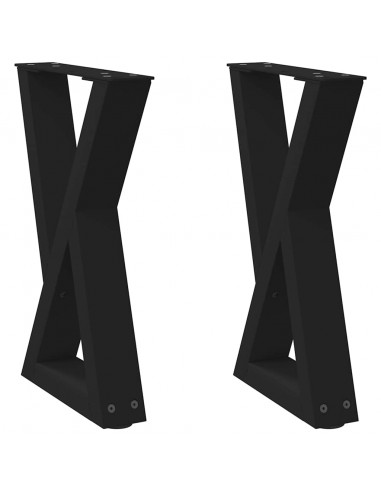 Gambe per Tavolino 2 pz Nero 28x(42-43,3) cm in Acciaio