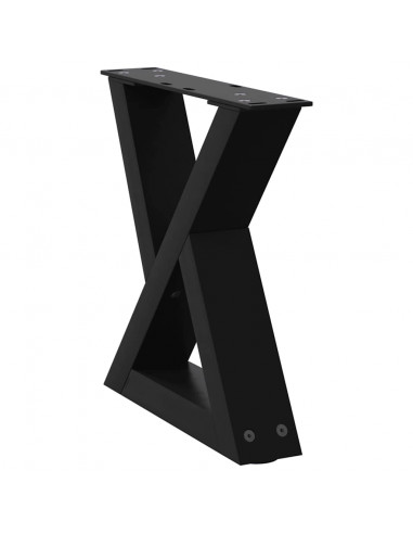 Gambe per Tavolino 2 pz Nero 30x(30-31,3) cm in Acciaio