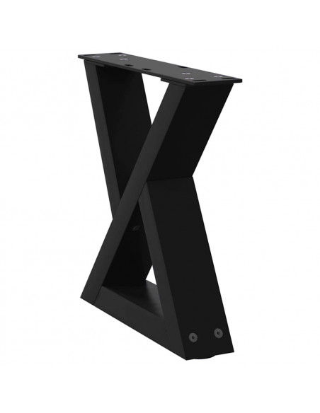 Gambe per Tavolino 2 pz Nero 30x(30-31,3) cm in Acciaio