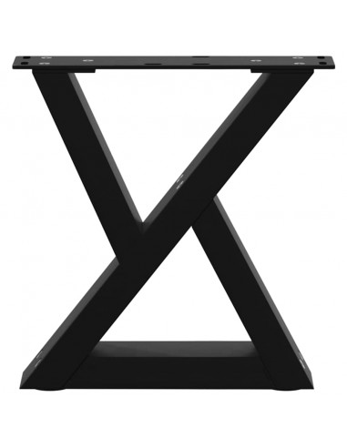 Gambe per Tavolino 2 pz Nero 30x(30-31,3) cm in Acciaio