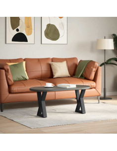 Gambe per Tavolino 2 pz Nero 38x(42-43,3) cm in Acciaio 2