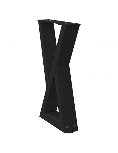 Gambe per Tavolino 2 pz Nero 38x(42-43,3) cm in Acciaio