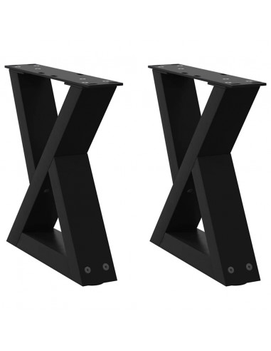 Gambe per Tavolino 2 pz Nero 40x(30-31,3) cm in Acciaio