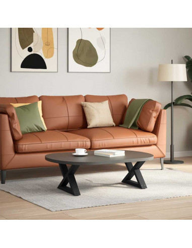 Gambe per Tavolino 2 pz Nero 50x(30-31,3) cm in Acciaio