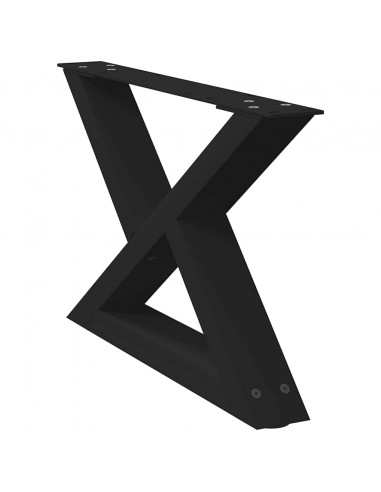 Gambe per Tavolino 2 pz Nero 50x(30-31,3) cm in Acciaio