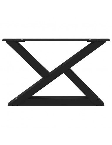 Gambe per Tavolino 2 pz Nero 50x(30-31,3) cm in Acciaio