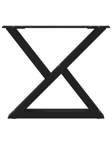 Gambe per Tavolino 2 pz Nero 50x(42-43,3) cm in Acciaio