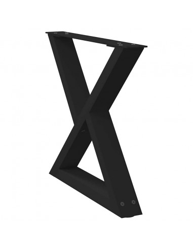 Gambe per Tavolino 2 pz Nero 60x(42-43,3) cm in Acciaio