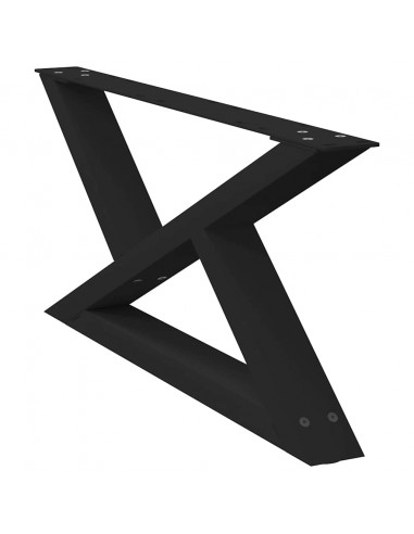 Gambe per Tavolino 2 pz Nero 70x(30-31,3) cm in Acciaio