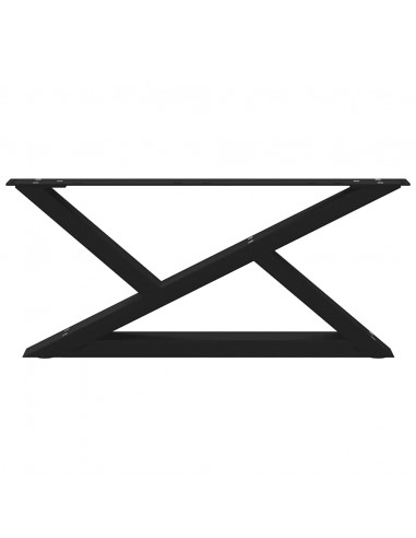 Gambe per Tavolino 2 pz Nero 70x(30-31,3) cm in Acciaio