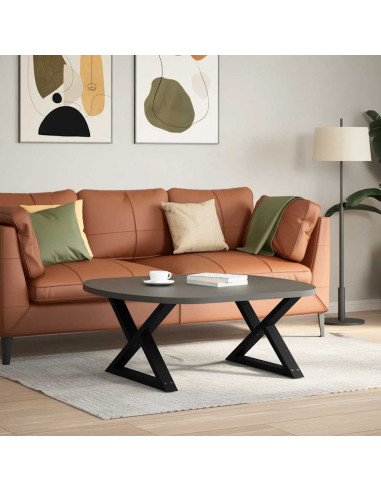 Gambe per Tavolino 2 pz Nero 70x(42-43,3) cm in Acciaio