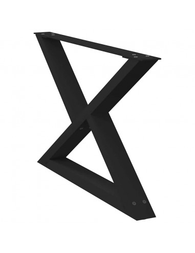 Gambe per Tavolino 2 pz Nero 70x(42-43,3) cm in Acciaio