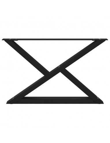 Gambe per Tavolino 2 pz Nero 70x(42-43,3) cm in Acciaio