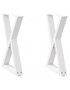 Gambe per tavolo da pranzo 2 pz bianche 50x(72-73,3) cm in acciaio 2